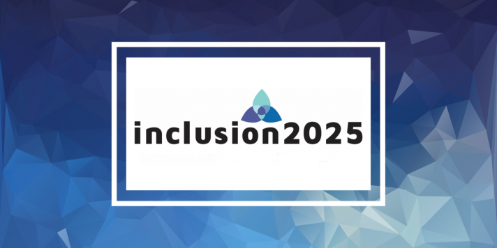 image of the inclusion 2025 logo, with a blue background