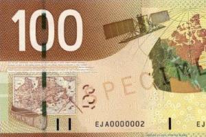 Carte sur le nouveau billet de $100 canadien 